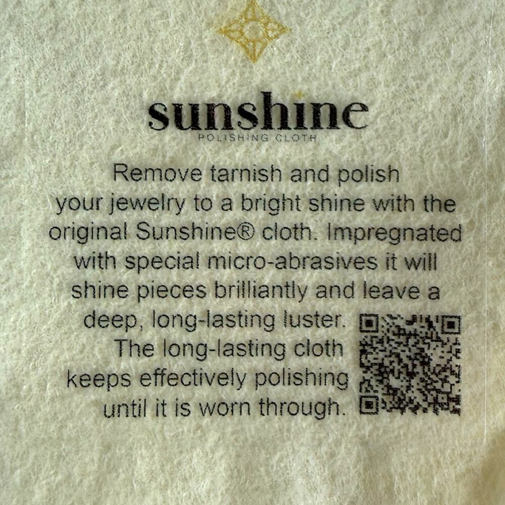 Sunshine Jewelry Polishing Cloth Yellow Small Sterling Silver Gold Brass Cleaner - Picture 2 of 2
